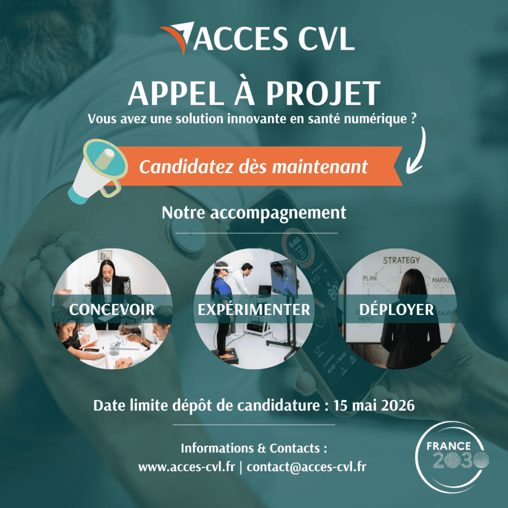 Image illustrant l'appel à projet Access CVL pour partenariat industriel en santé numérique.
